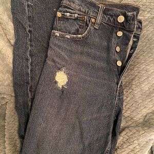 SIZE 6/28 Jeans. Cheeky Straight. High rise with buttons. Run on Smaller Side.